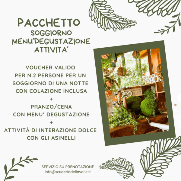 PACCHETTO SOGGIORNO CON MENU DEGUSTAZIONE ED ATTIVITÀ
