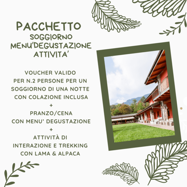 PACCHETTO SOGGIORNO CON MENU DEGUSTAZIONE ED ATTIVITÀ