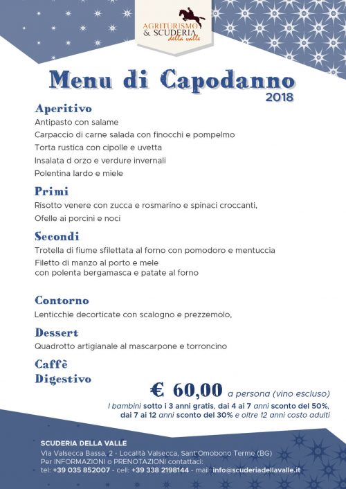 menu capodanno 2018 menu notte di san silvestro e capodanno 2018